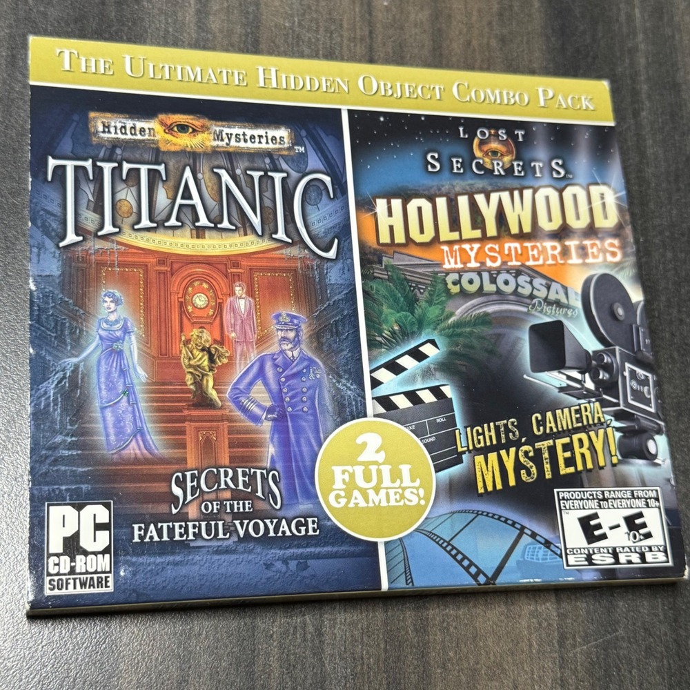 Hidden Mysteries Titanic & Hollywood Mysteries PC CD-ROM 2 Full Games Combo Pack